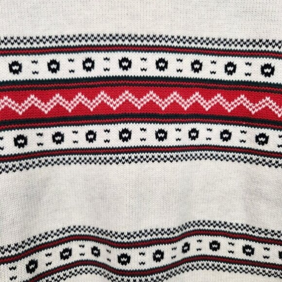 Chaps Logan Men’s Large Chunky Knit Crew Neck Holiday Sweater Red White Winter - Picture 8 of 9